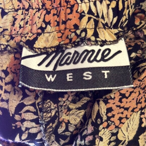 EVC Vintage Marnie West Floral A-line Midi Skirt Women's Small Made in USA - Picture 13 of 14